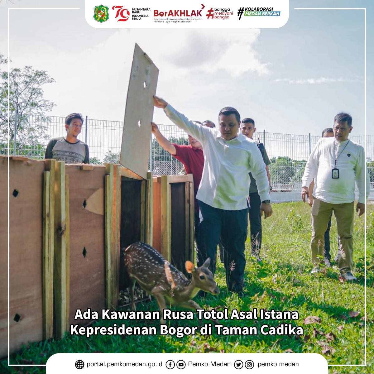 Rusa dari Istana bogor dilepas di CADIKA