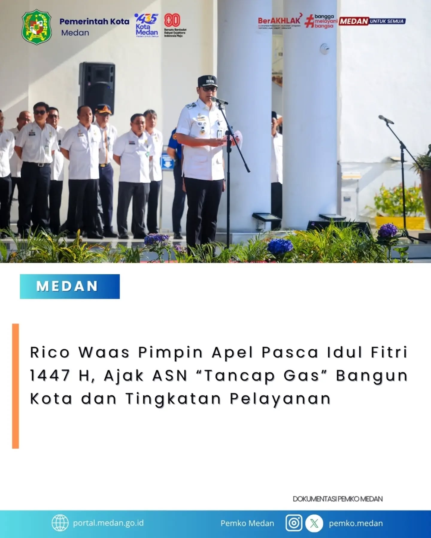 Rico Waas Pimpin Apel Pasca Libur Idul Fitri 1447 H